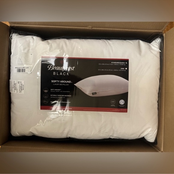 🎉LAST CHANCE🎉2PC BEAUTYREST BLACK Luxurious 20x28 Down And Feather Blend Pillows - Picture 9 of 12